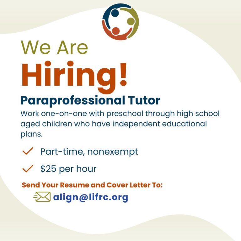 We are hiring for Paraprofessional Tutor