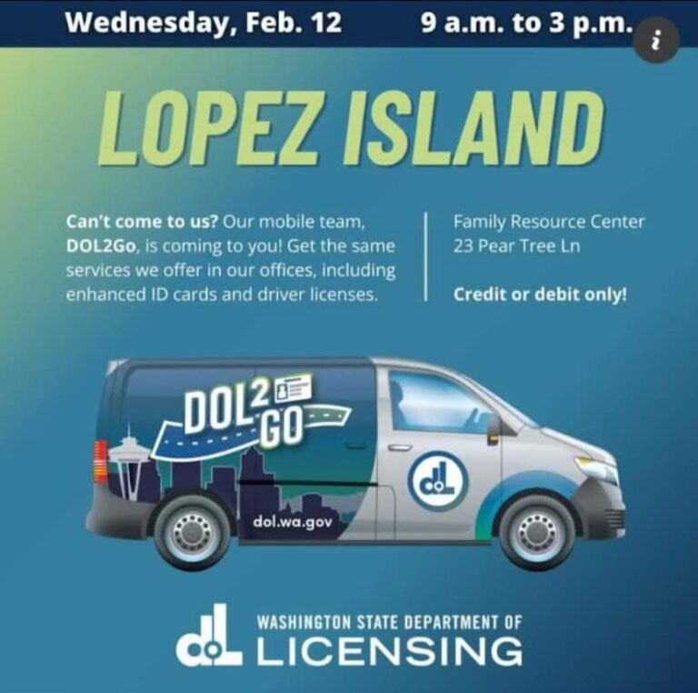 Department of Licensing is coming to Lopez